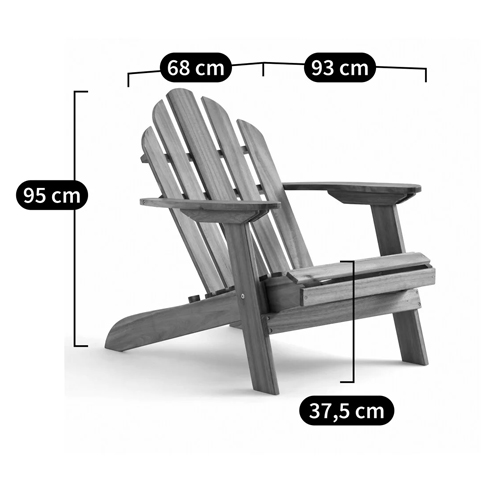 Уличное кресло из массива акации Adirondack Wooden Chair Red в Перми