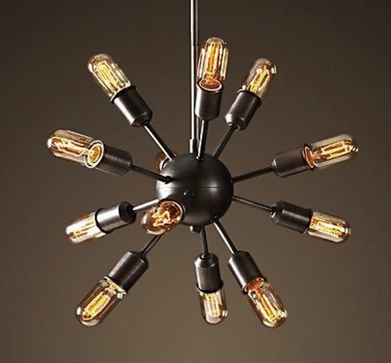 Люстра Loft Industrial Sputnik Chandelier 50 12 Черный в Перми | Loft Concept 