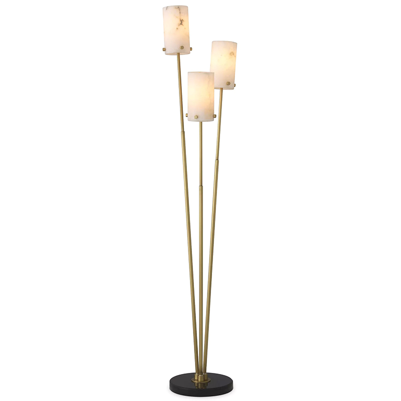 Торшер Eichholtz Floor Lamp Rodolpho Латунь Бежевый Черный Мрамор Nero в Перми | Loft Concept 