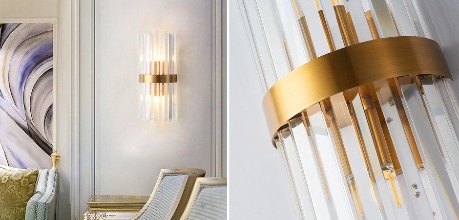 Бра Odeon Clear Glass Gold metal Wall Lamp Бра Odeon Clear Glass Gold metal Wall Lamp - Loft-Concept в Перми
