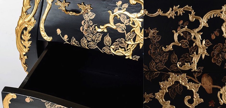 Комод в стиле французского рококо Baroque Сasket Черный Комод в стиле французского рококо Baroque Сasket Черный - Loft-Concept в Перми