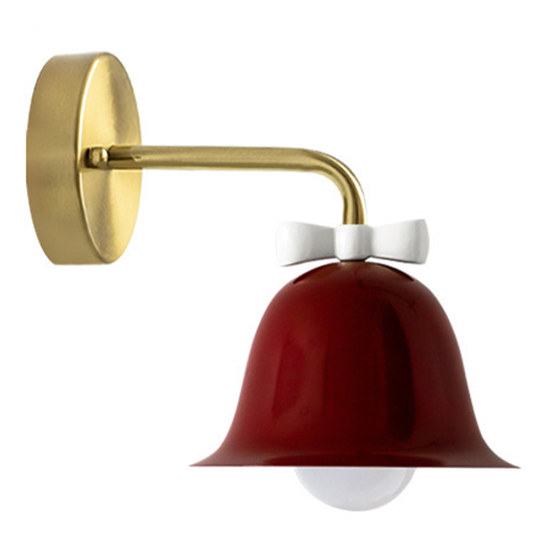 Бра Колокольчик Bell with Bow Red Wall Lamp Красный Красный Белый Золотой в Перми | Loft Concept 