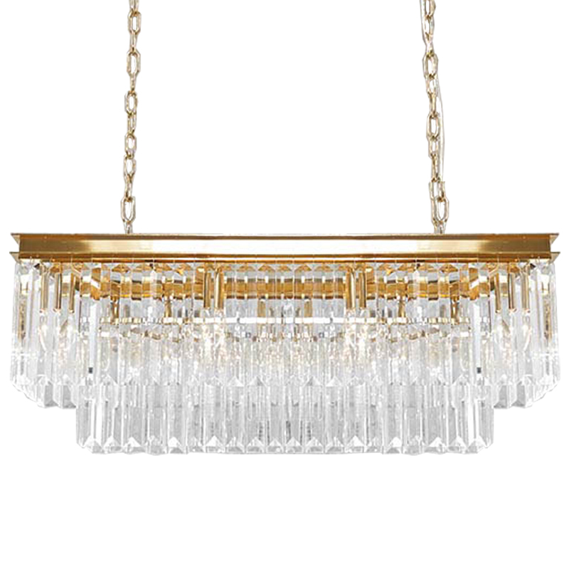 Люстра RH Odeon Chandelier Two Gold 90 Прозрачное Стекло Золотой в Перми | Loft Concept 