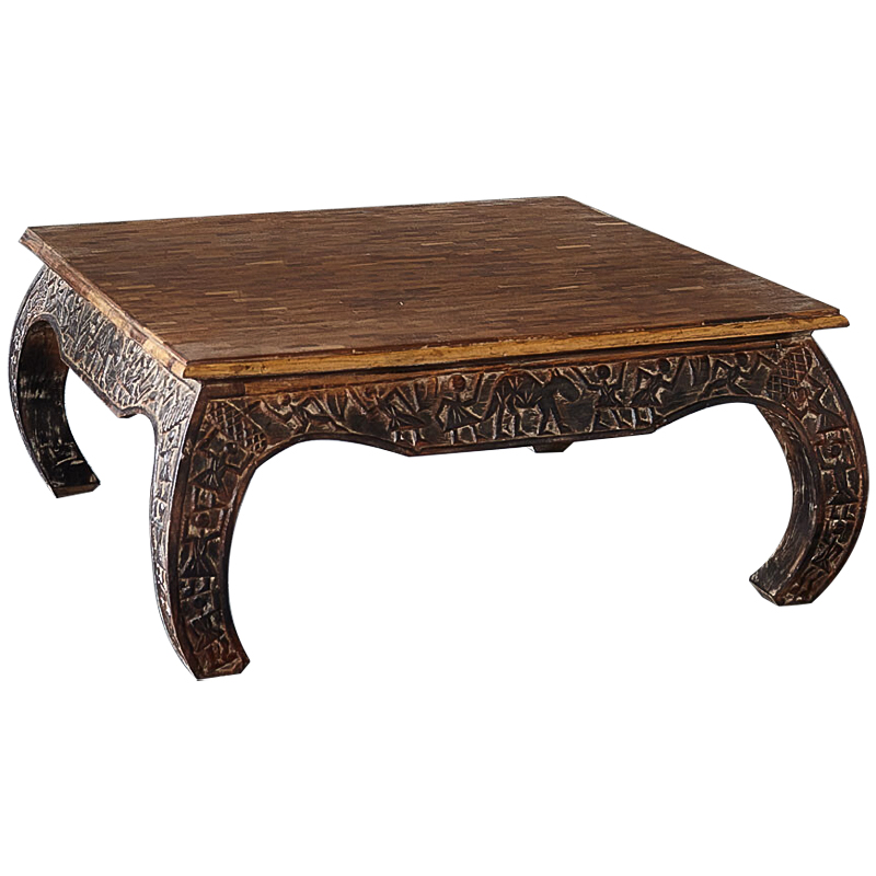 Кофейный стол из массива тропического дерева Aalia Grey mango Coffee Table Коричневый Кофейный стол из массива тропического дерева Aalia Grey mango Coffee Table Коричневый в Перми | Loft Concept