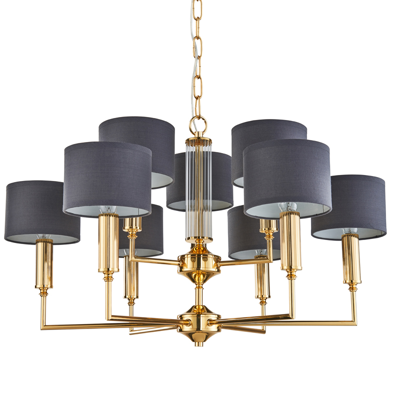 Люстра Laurent Chandelier grey 71 Глянцевое золото Серый Прозрачный в Перми | Loft Concept 