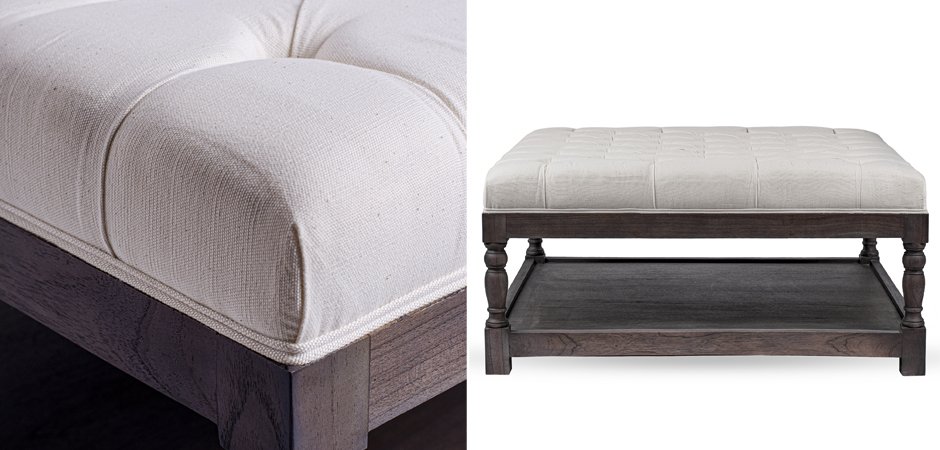 Оттоманка Coffee Table Ottoman linen and oak wood Оттоманка Coffee Table Ottoman linen and oak wood - Loft-Concept в Перми