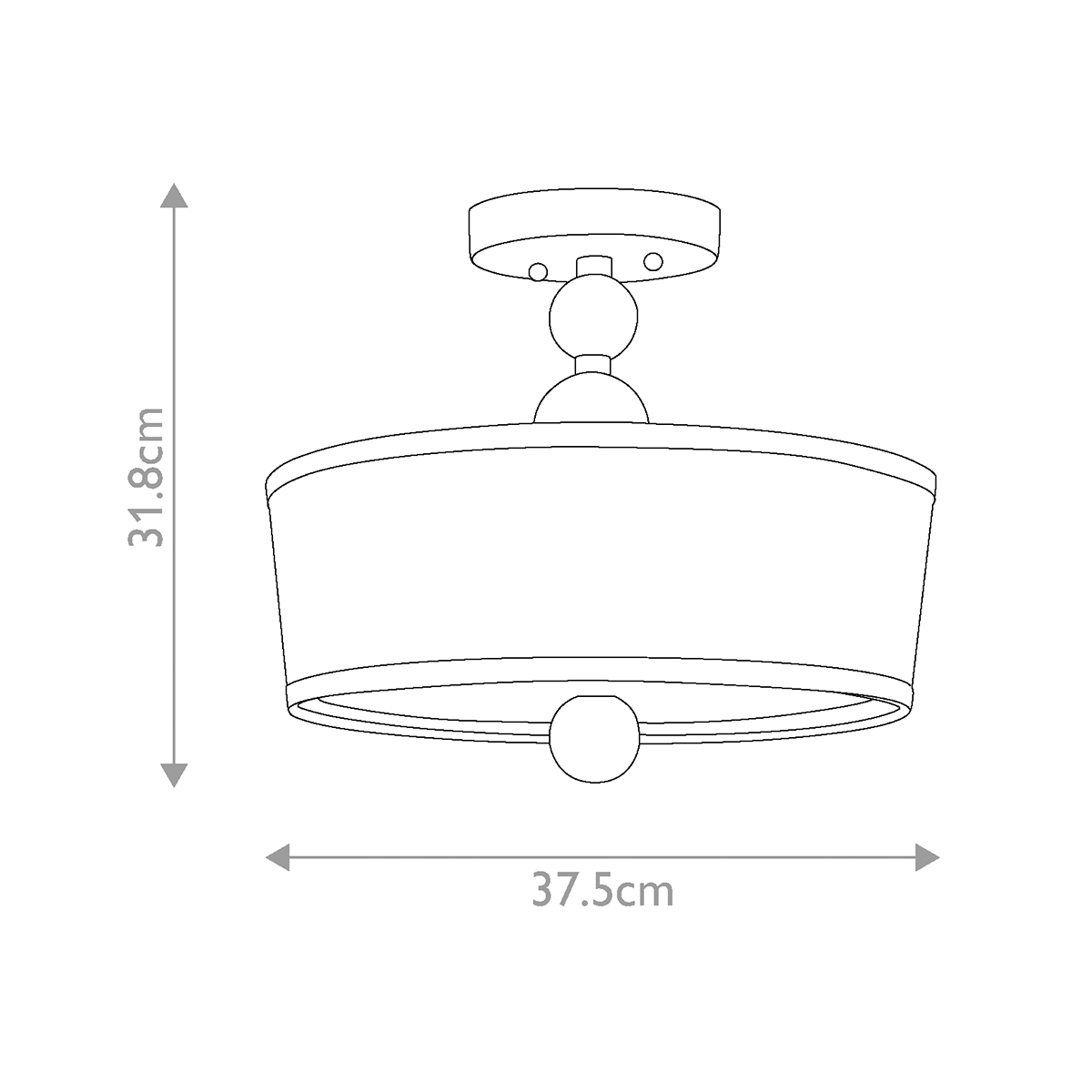 Потолочный светильник с белым цилиндрическим плафоном и шарообразными деталями Hinkley в Перми