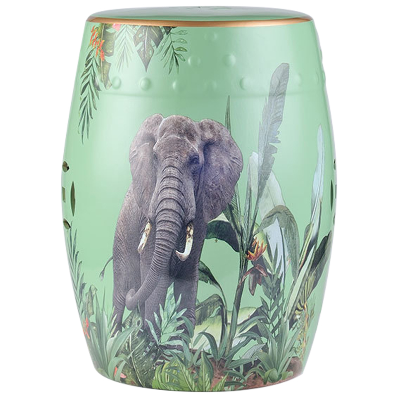 Керамический табурет Elephant Tropical Animal Ceramic Stool Green Прозрачный зеленый Серый Зеленый в Перми | Loft Concept 