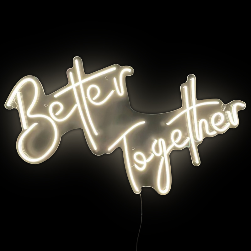 Неоновая настенная лампа Better Together Neon Wall Lamp Желтый Прозрачный в Перми | Loft Concept 