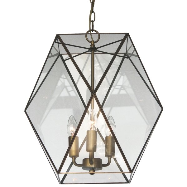 Подвесной светильник Rombius Pendant large III clear glass Латунь Античная полированная в Перми | Loft Concept 