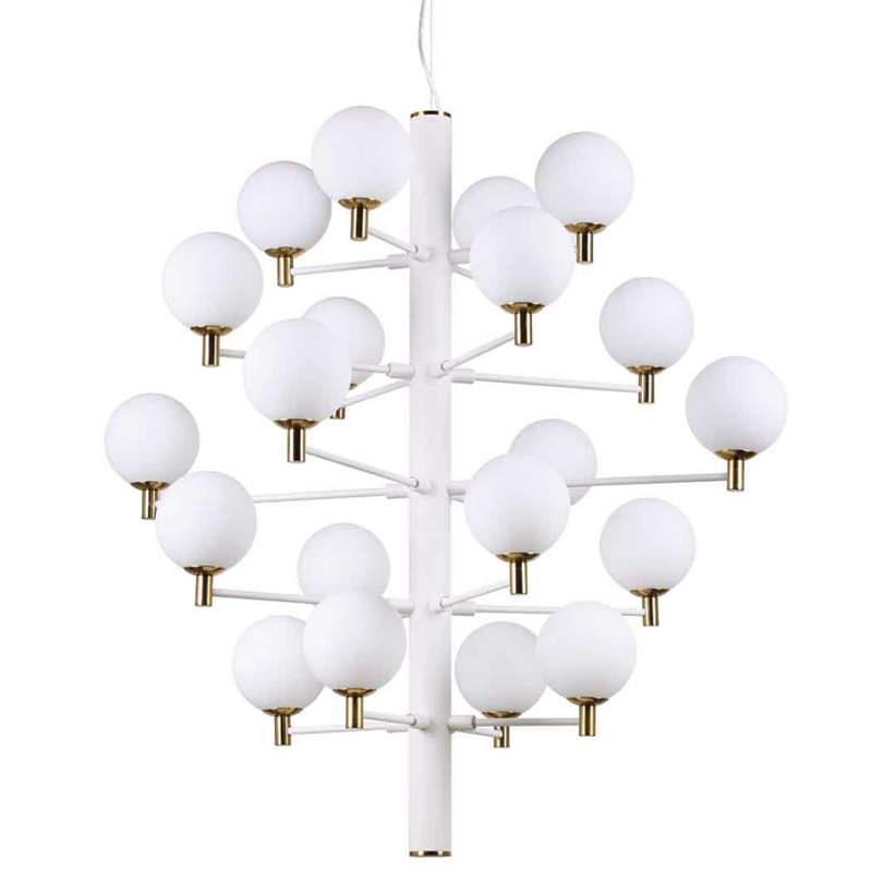 Люстра Italian Globe Abstraction Light White 20 Белый Золотой в Перми | Loft Concept 