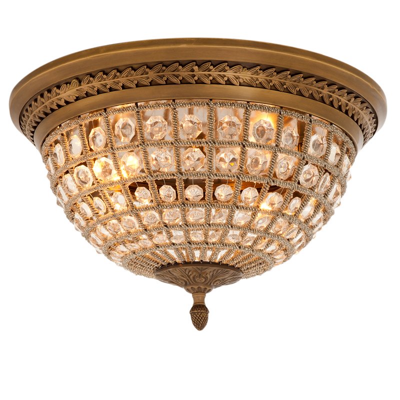 Потолочный светильник Ceiling Lamp Kasbah Antique Brass Латунь Античная полированная Прозрачное Стекло в Перми | Loft Concept 