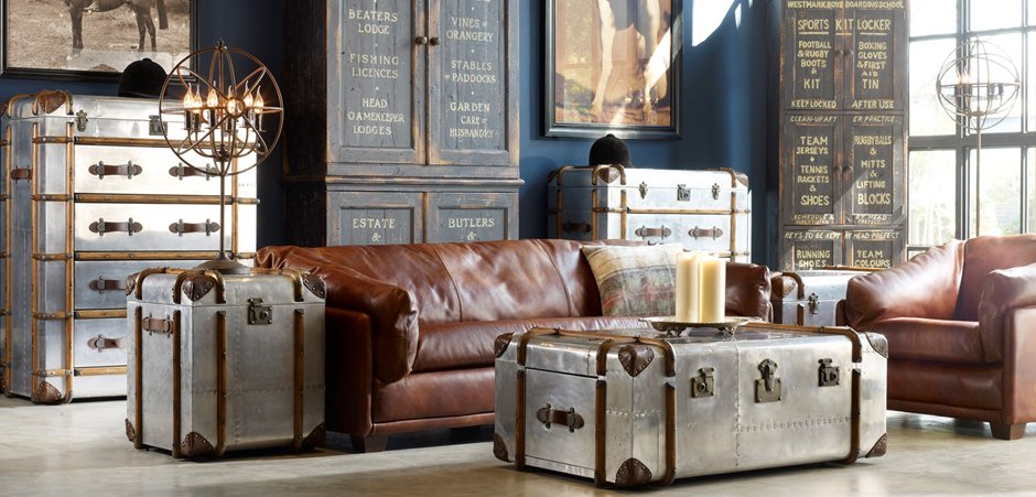 Комод в стиле Лофт RH Richards Polished Aluminum Trunks Chest Комод в стиле Лофт RH Richards Polished Aluminum Trunks Chest - Loft-Concept в Перми