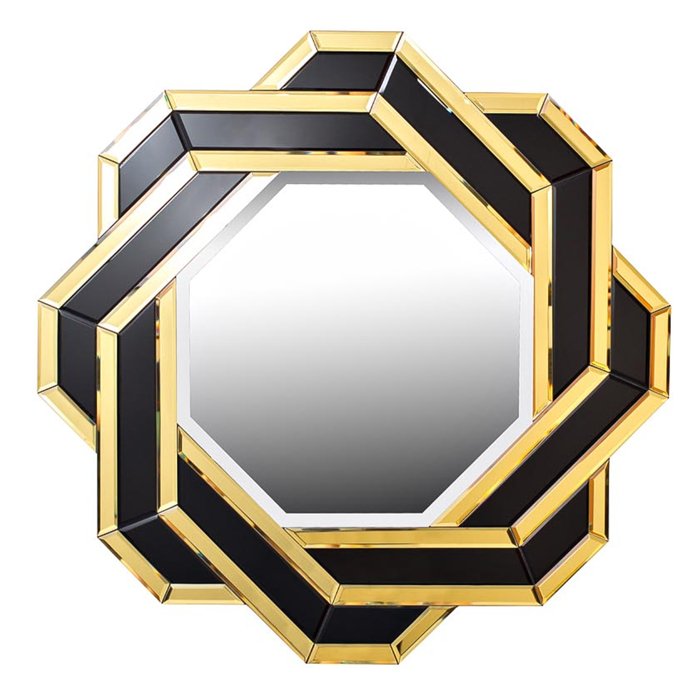 Зеркало Knot octagonal Black & Gold Mirror  в Перми | Loft Concept 