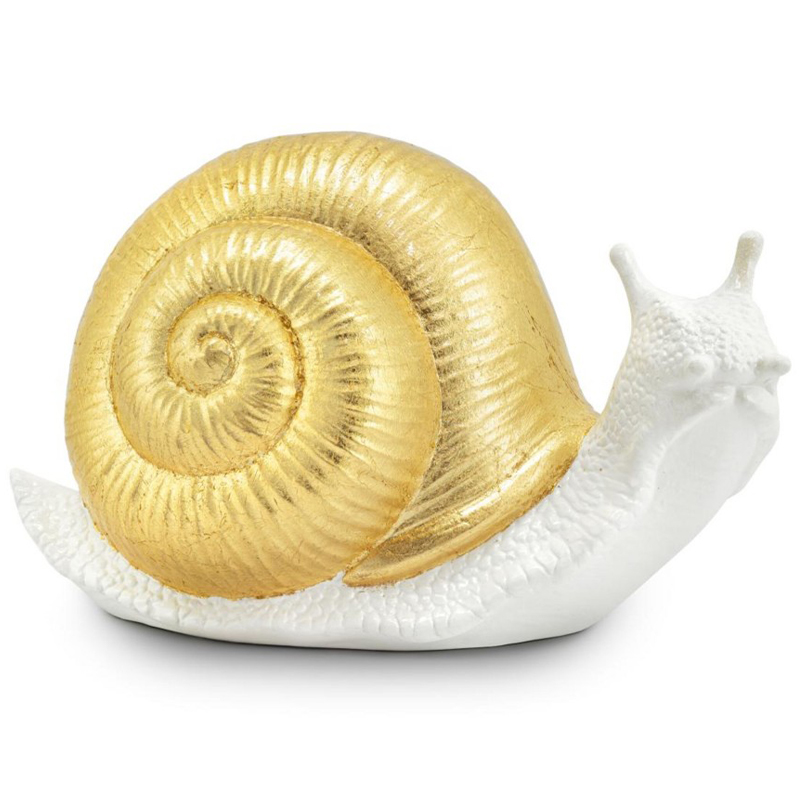 Статуэтка Abhika Snail Bisc. Goldleaf Белый Золотой в Перми | Loft Concept 