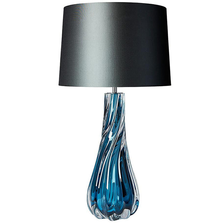 Настольная лампа Naiad Velvet Blue Table Lamp Черный Синий в Перми | Loft Concept 