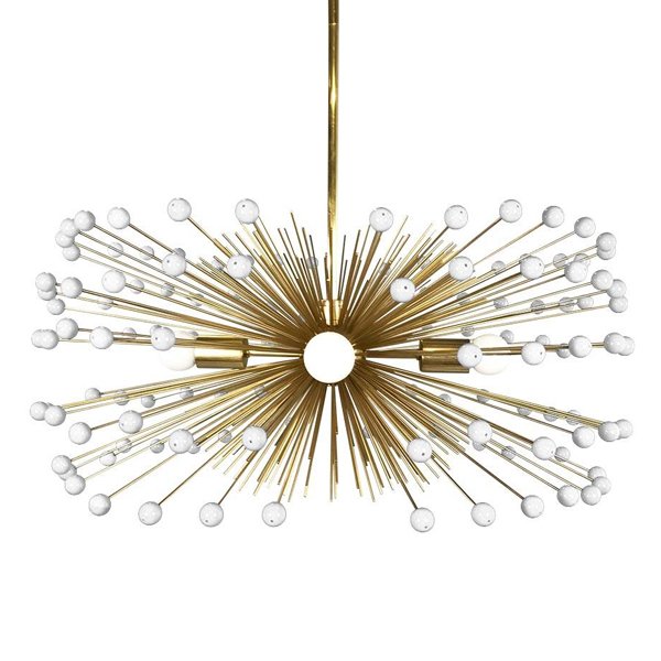 White Beaded Urchin Chandelier Sputnik  Золотой Белый в Перми | Loft Concept 