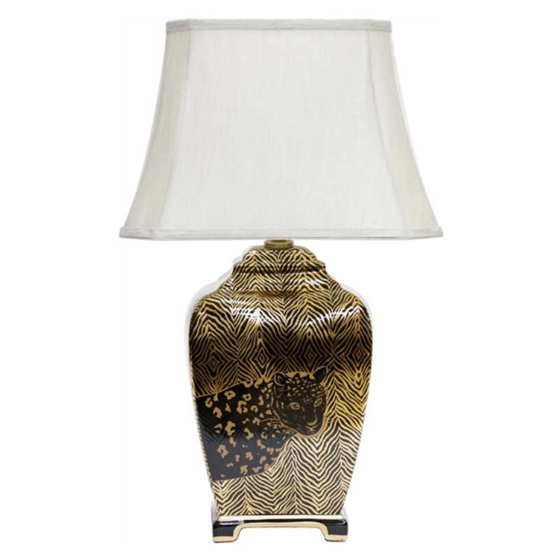 Настольная лампа Leopard Table lamp black and gold Черный Золотой Белый в Перми | Loft Concept 