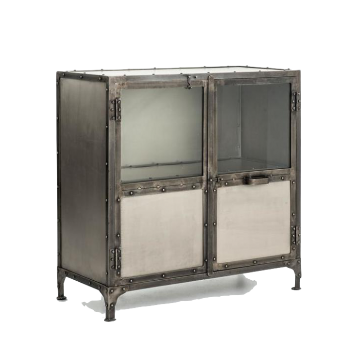 Комод металлический Industrial Steampunk Nickel 2 Door Cabinet  в Перми | Loft Concept 