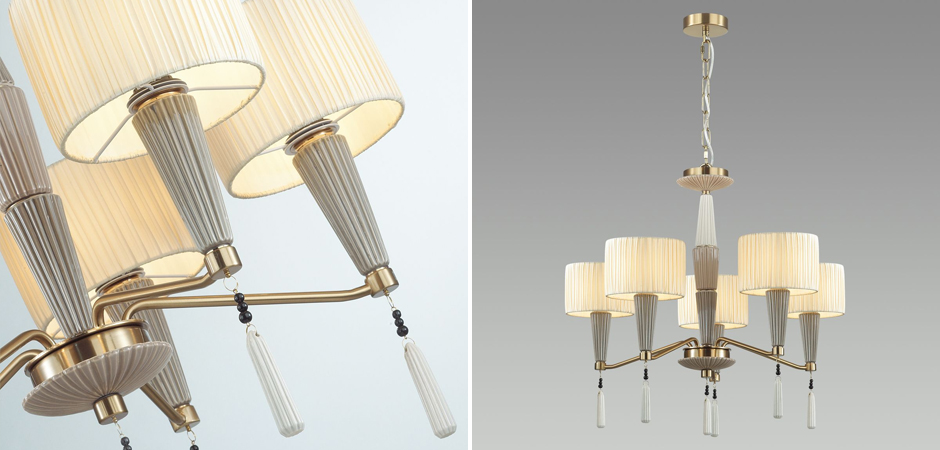 Люстра с тканевыми абажурами Nude Color Люстра с тканевыми абажурами Nude Color - Loft-Concept в Перми