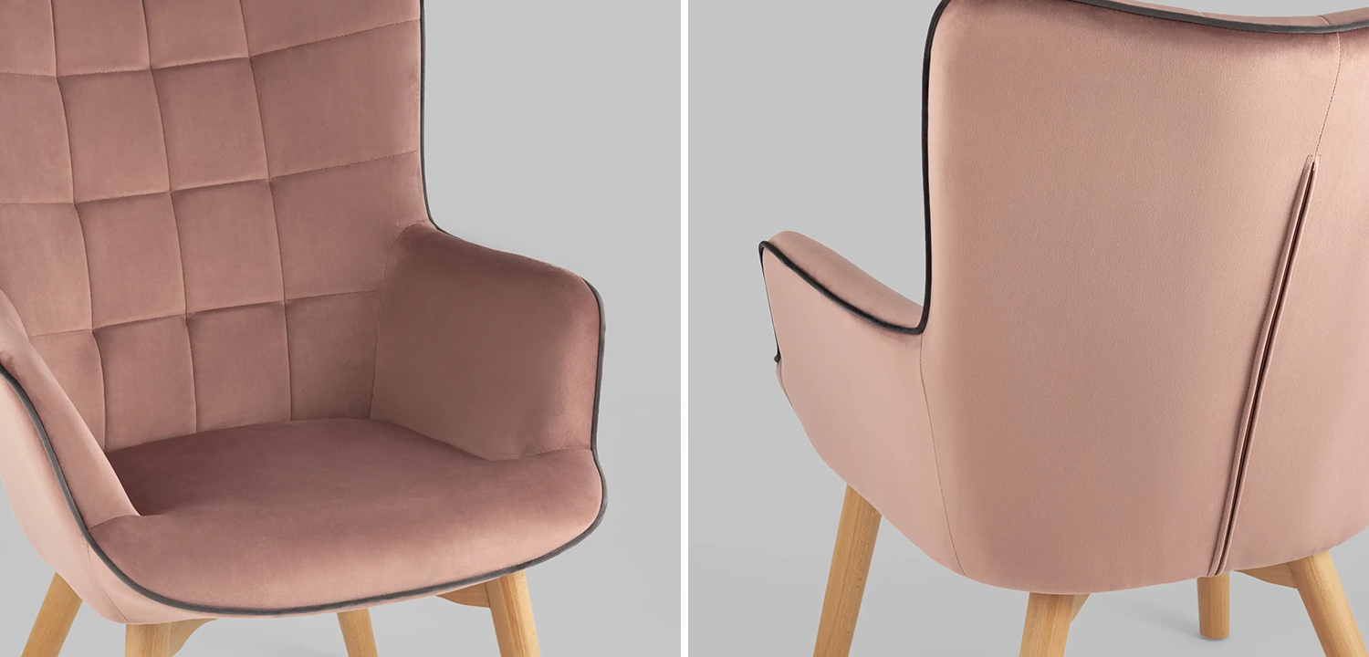 Кресло Cordelia розовый велюр - фото №1