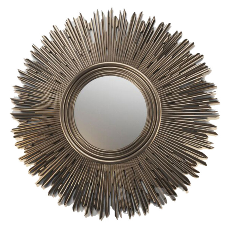 Restoration Hardware ROUND SUNBURST MIRROR Dark bronze Темная бронза в Перми | Loft Concept 