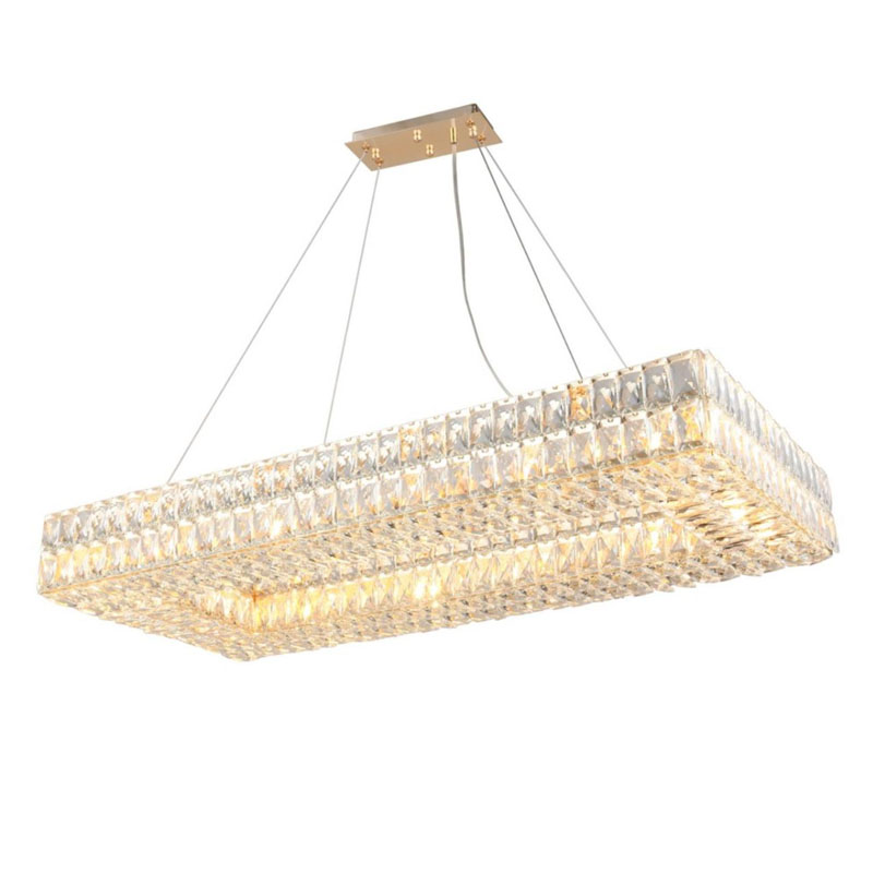 Люстра Crystal Regena Gold Rectangle Chandelier 100 Прозрачный Золотой в Перми | Loft Concept 