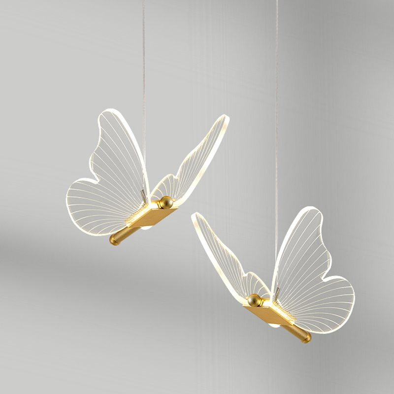 Butterfly Double Pendant Lamp D Прозрачный Латунь в Перми | Loft Concept 