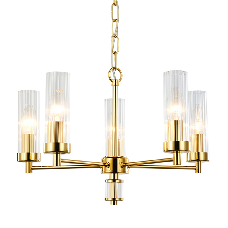 Люстра Jeanette Chandelier Gold 46 Глянцевое золото Прозрачный в Перми | Loft Concept 