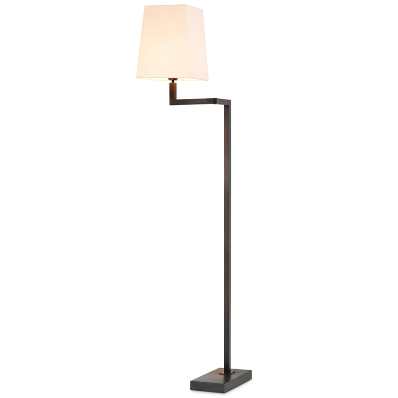 Торшер Eichholtz Floor Lamp Cambell Bronze Белый Темная бронза в Перми | Loft Concept 