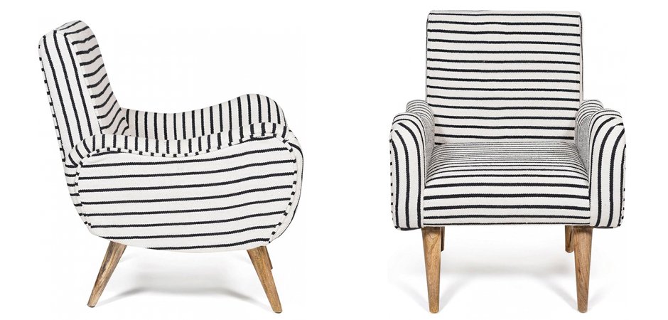 Кресло с подлокотниками Black and White Stripes Кресло с подлокотниками Black and White Stripes - Loft-Concept в Перми
