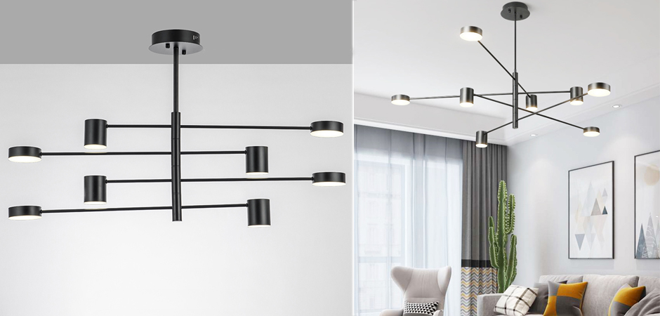 Светильник LED Lighting Black 8 lampholders Светильник LED Lighting Black 8 lampholders - Loft-Concept в Перми