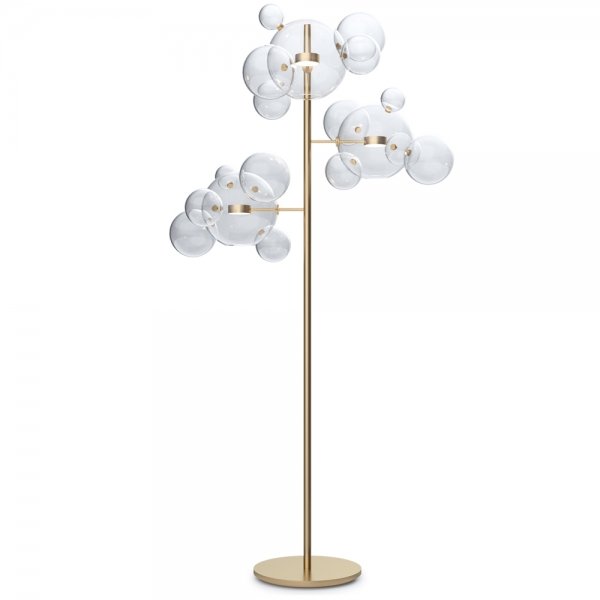 Торшер Giopato & Coombes Bolle  BLS 14 floor lamp Латунь Прозрачный в Перми | Loft Concept 