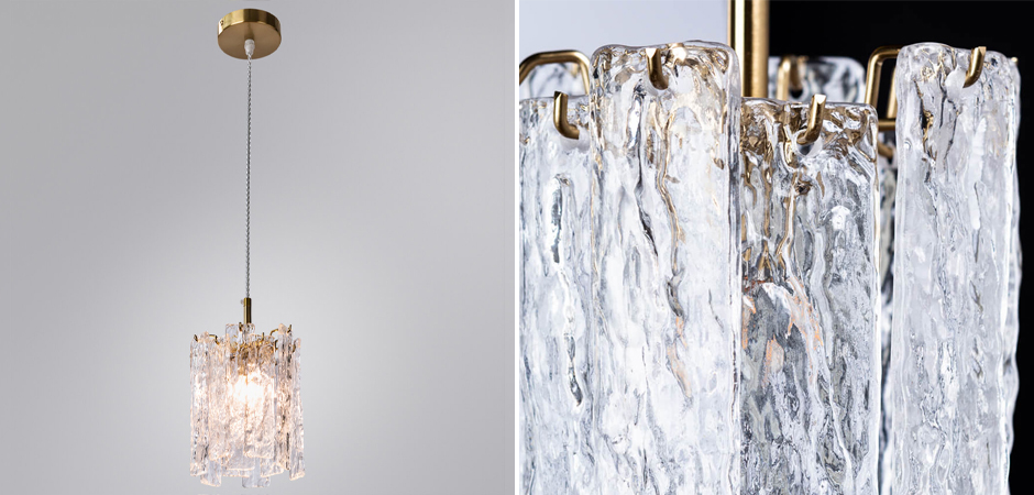 Подвесной светильник Iceberg Glass с Рельефным стеклом Подвесной светильник Iceberg Glass с Рельефным стеклом - Loft-Concept в Перми