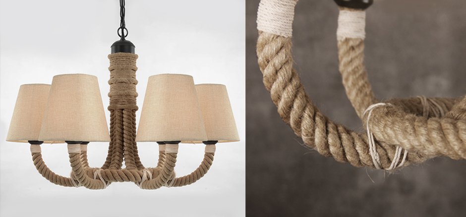Люстра Rattan Chandelier Loft Rope Light Люстра Rattan Chandelier Loft Rope Light - Loft-Concept в Перми