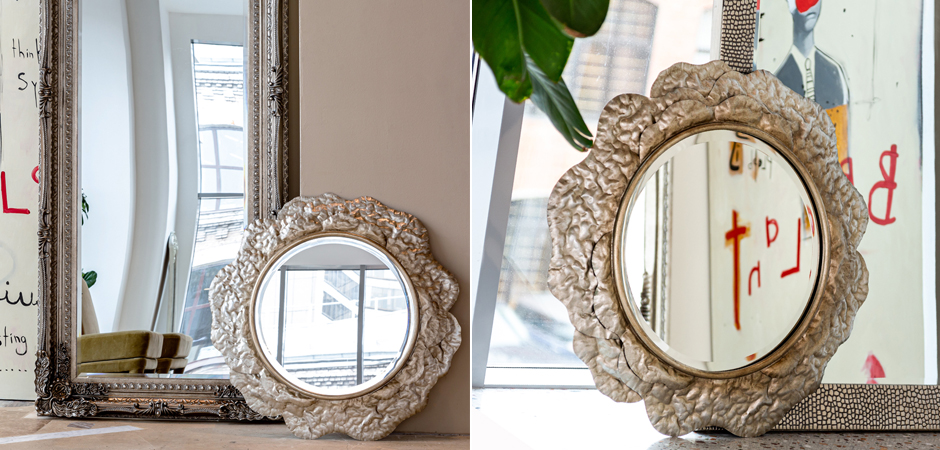 Зеркало Chlodio Crumpled Silver Mirror Зеркало Chlodio Crumpled Silver Mirror - Loft-Concept в Перми