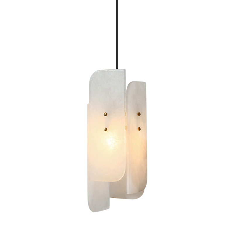 Подвесной светильник Ancel Hanging Light Белый Мрамор Bianco Глянцевое золото в Перми | Loft Concept 