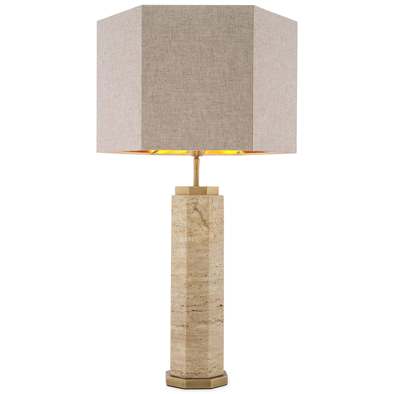 Настольная лампа Eichholtz Table Lamp Newman Бежево-серый Серый Латунь в Перми | Loft Concept 