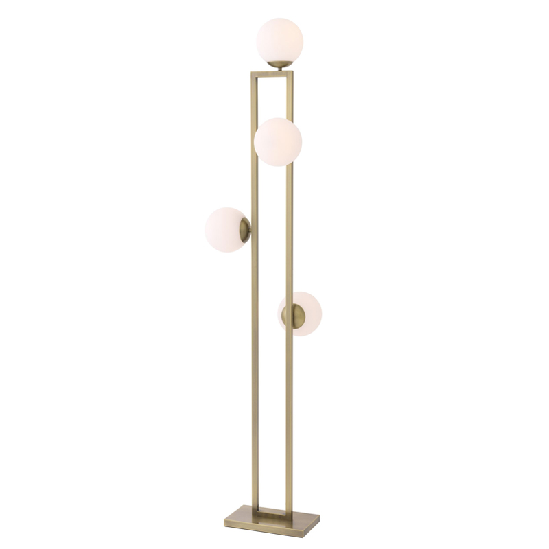 Торшер Eichholtz Floor Lamp Pascal brass Латунь Белый в Перми | Loft Concept 