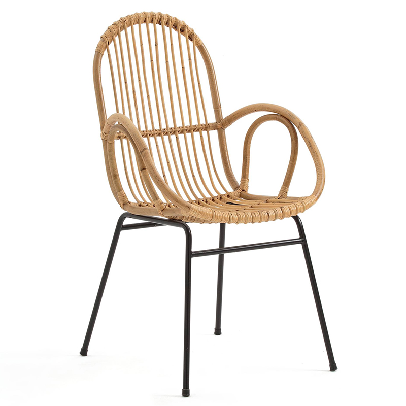 Стул Lucca Wicker Chair Бежевый Черный в Перми | Loft Concept 