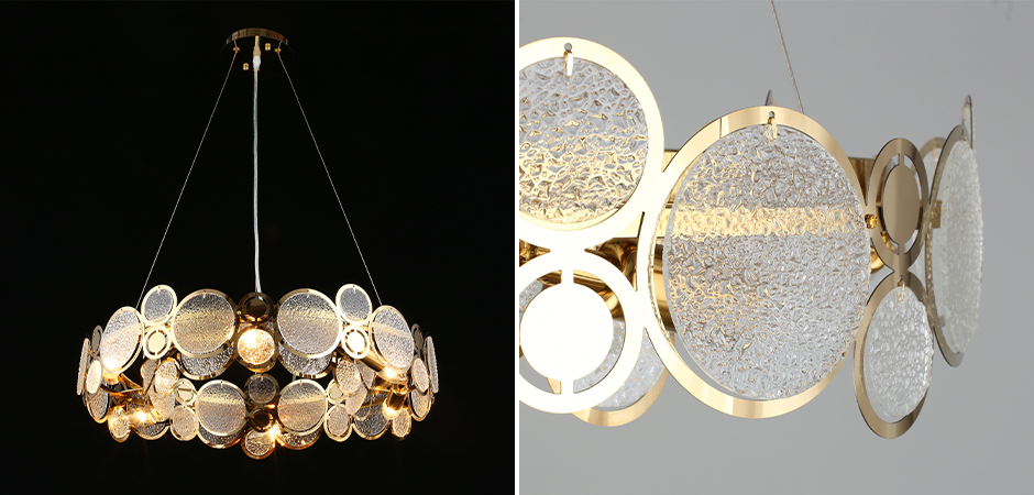 Люстра с рельефным стеклом Golden Circles Люстра с рельефным стеклом Golden Circles - Loft-Concept в Перми
