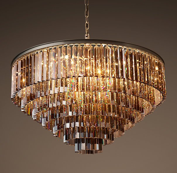 Люстра RH 1920s Odeon Smoke Glass Fringe Chandelier -80, 100 Черный в Перми | Loft Concept 