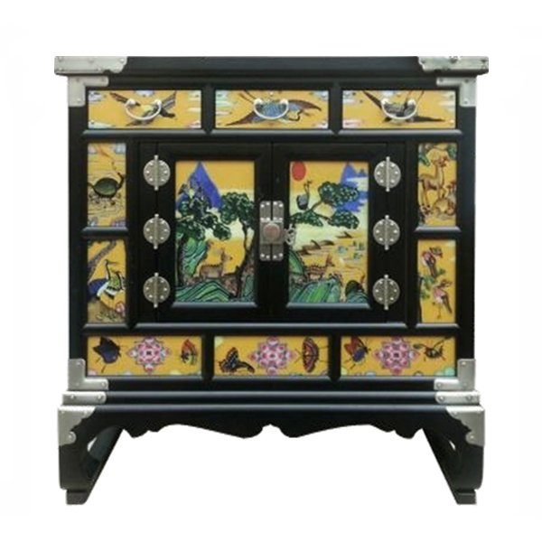 Китайский комод Chinoiserie chest of drawers yellow Желтый Черный в Перми | Loft Concept 