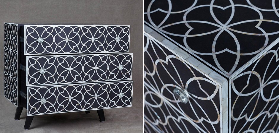 Комод с инкрустацией костью Inlaid Bone Flower Geometry Комод с инкрустацией костью Inlaid Bone Flower Geometry - Loft-Concept в Перми