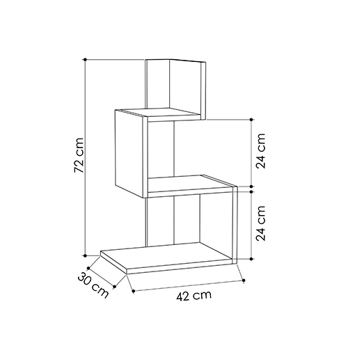 Стол приставной трехъярусный белого цвета ROSIE SIDE TABLE WHITE OAK в Перми