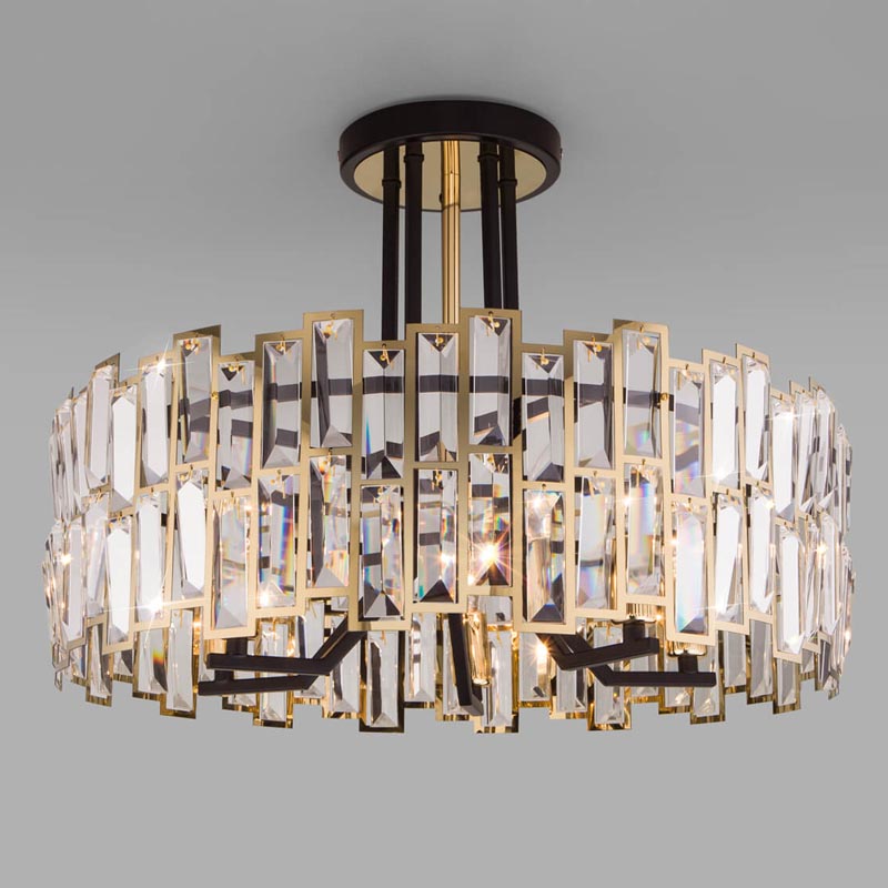 Потолочная люстра Darkness Chandelier gold 53 Черный Прозрачный (Transparent) Золотой в Перми | Loft Concept 