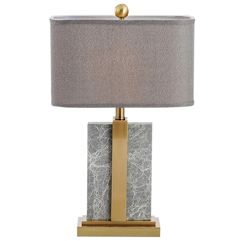 Настольная лампа Marble Brass Grey Table Lamp Серый Латунь в Перми | Loft Concept 