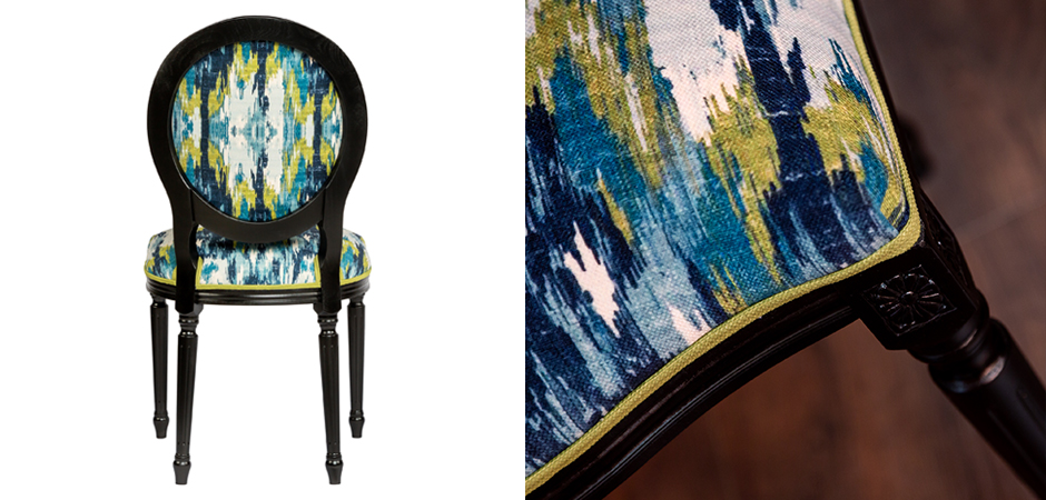 Мягкий стул с сине-зеленым узором Ikat Pattern Мягкий стул с сине-зеленым узором Ikat Pattern - Loft-Concept в Перми