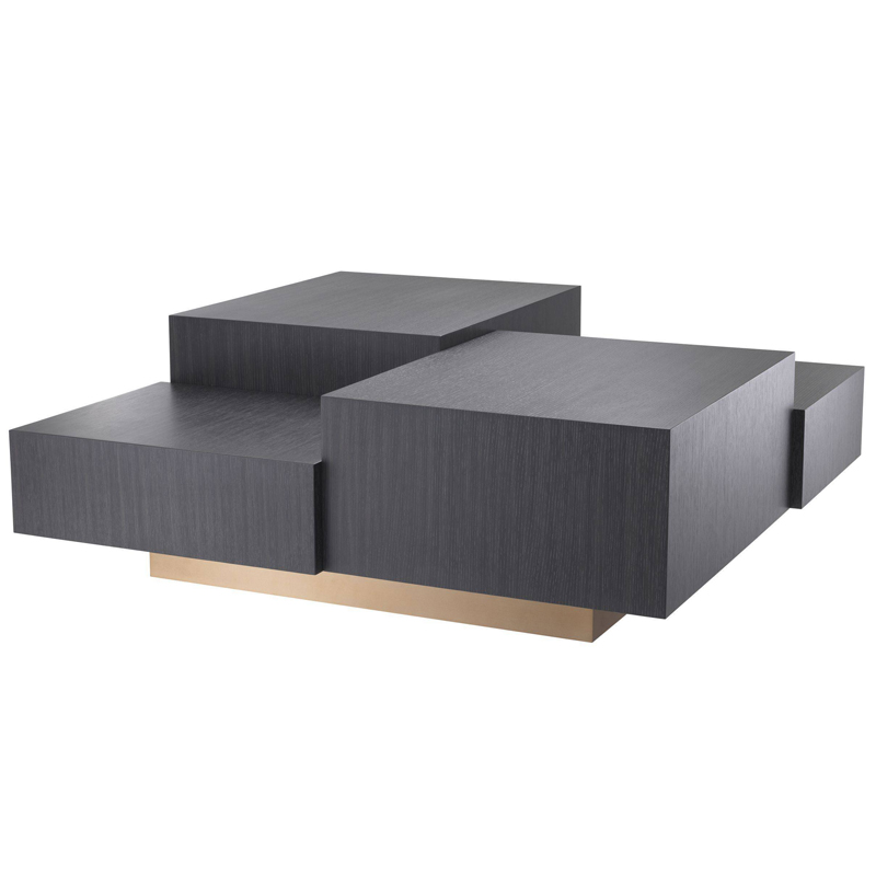 Кофейный стол Eichholtz Coffee Table Nerone Дерево Темно-Серый Матовая латунь в Перми | Loft Concept 