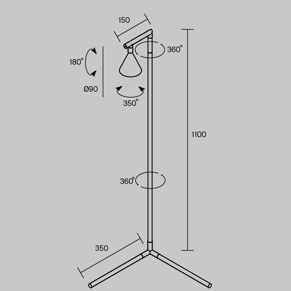 Напольный торшер светодионый Stripe 3000К 20Вт в Перми